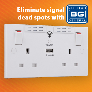 Eliminate signal deadspots and expand WiFi coverage with BG's new WiFi range extenders!